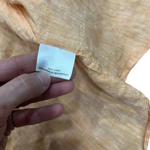 Cremieux Classics Yellow 100% Linen Button Down XL - Picture 4 of 4